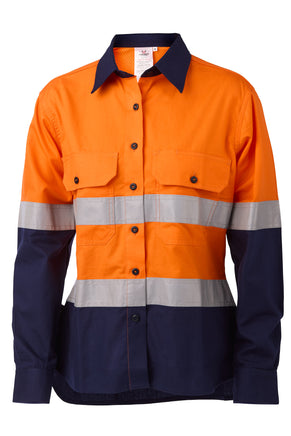 Daneunder Women's Long Sleeve High Vis Safety Work Shirts with Sun Protection