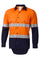 Long Sleeve 100% Cotton Ripstop Comfortable Everyday Orange & Navy Safety Work Shirt